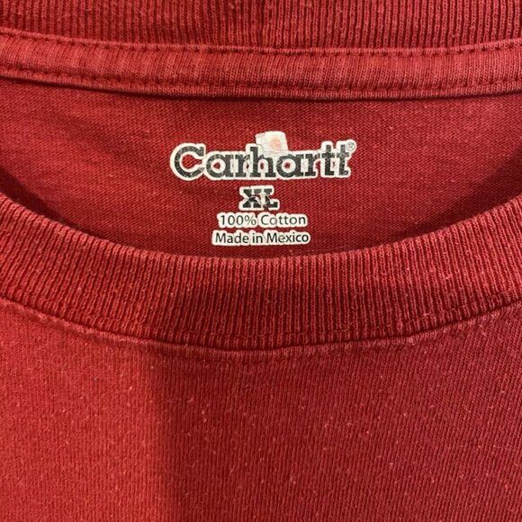 CARHARTT Original Fit Mens Short Sleeve Crew Neck Pocket Tee Shirt Size XL Faded - Picture 4 of 8